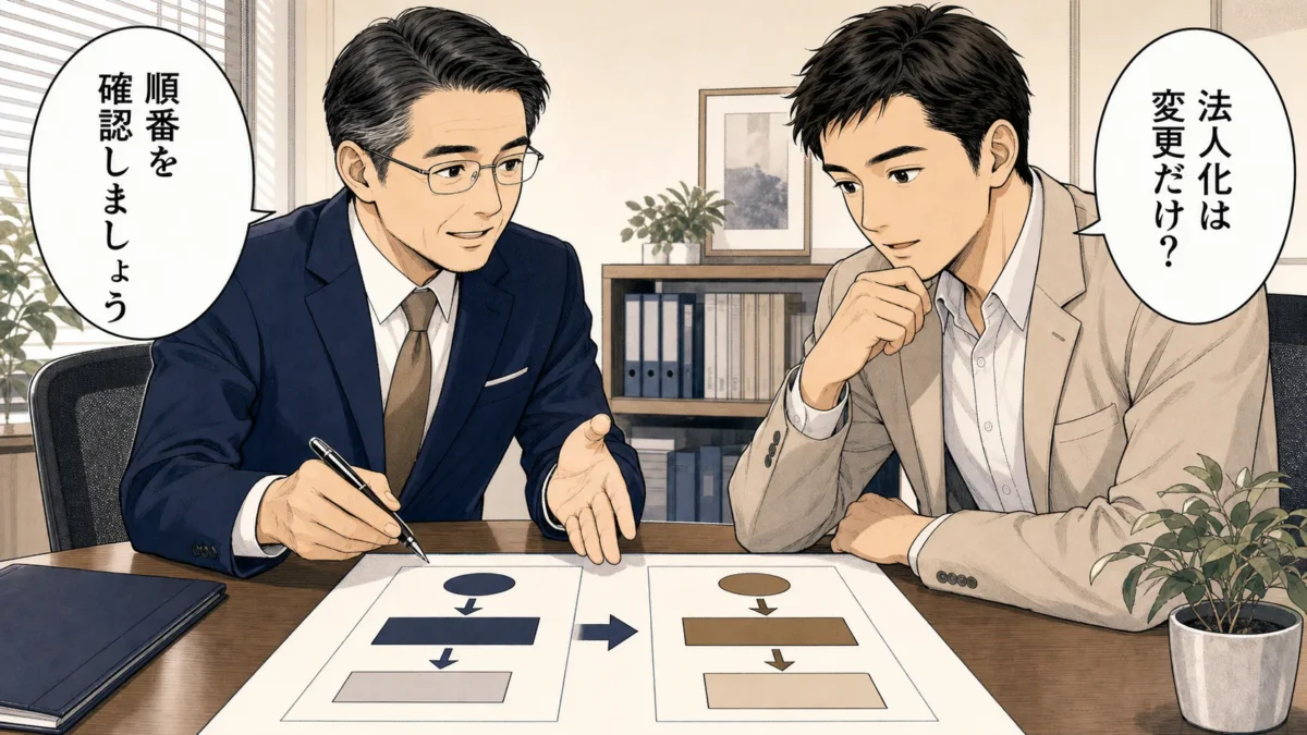 個人から法人へ切り替えるときの映像送信型性風俗特殊営業の届出整理