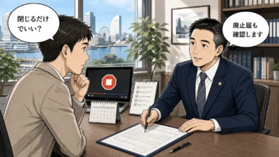 配信停止・廃業時の廃止届｜映像送信型性風俗特殊営業のURL閉鎖と10日以内の手続