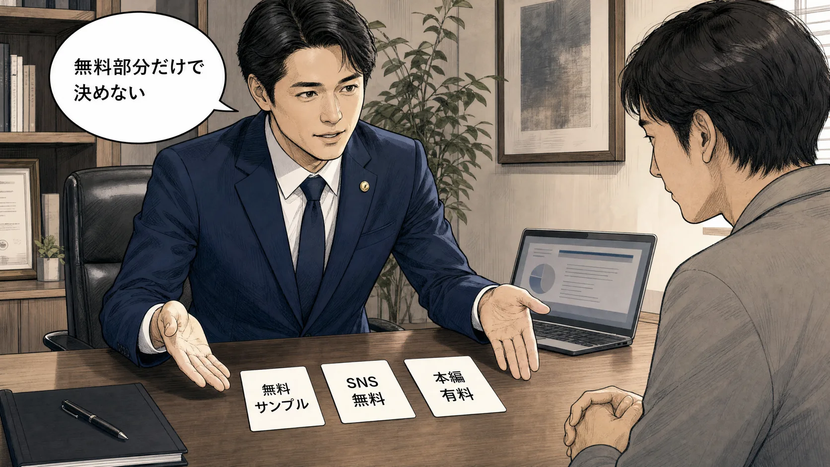 無料サンプルやSNS無料投稿の位置づけを整理する場面