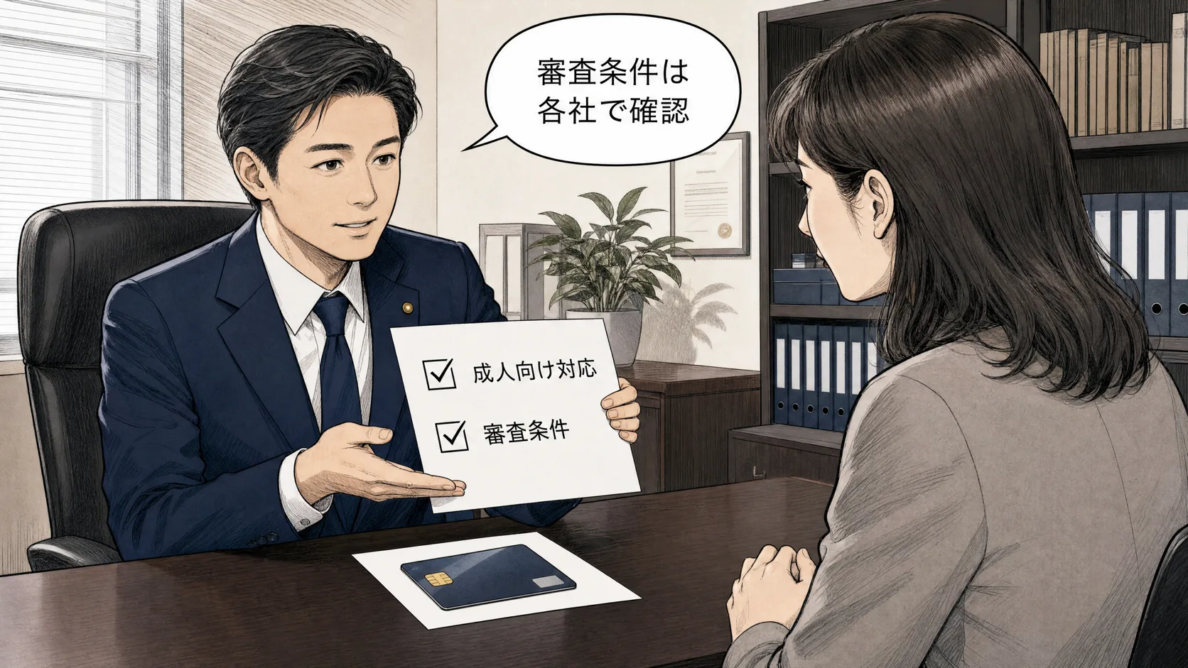 成人向けの決済手段と審査条件を確認する場面